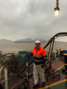 Ken Livingstone from Kael Marines Services attending a ship survey.